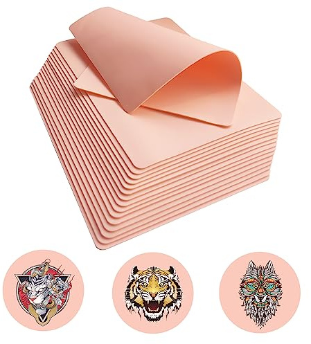 PIXESTT 15 Stück Kunsthaut Tattoo, Doppelseitige Tattoo üBungshaut Eignet Sich Zum Üben Von TäTowierungen, Mikroknipfen Und Augenbrauen, Übungshaut Zum TäTowieren Silicon Materialien 1,5MM DicK