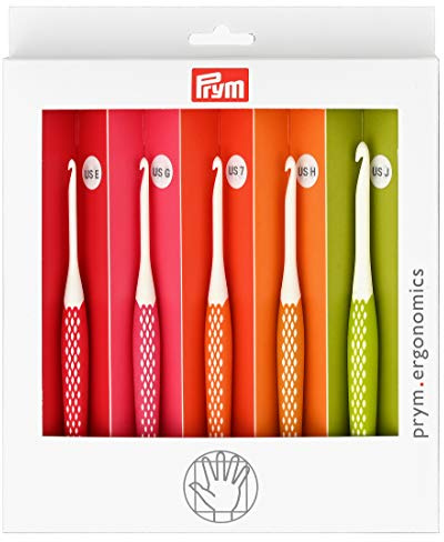 Prym - Set di uncinetti per uncinetto, multicolore, piccolo (E, G, 7, H, J)