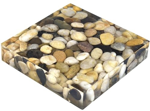Handmade River Stone Flat Paperweight, Unique Rock Paperweights for Desk, Decorative Paper Weights