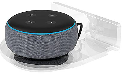 For Alexa Echo Dot 3rd Wall Mount Stand(Not include echo dot) Accessories with Integrated Cable Management, No Screws Required, Speaker Accessories Rack (Alexa Echo Dot 3rd, Transparent) A336