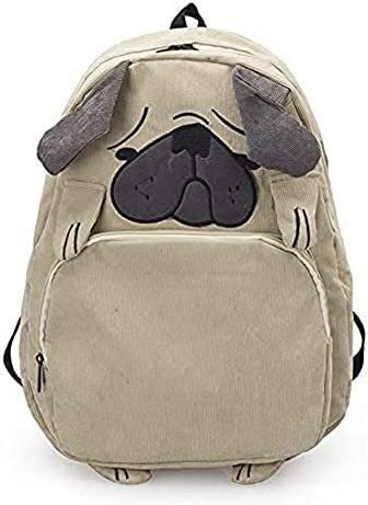 3D-Rucksack in Hunde-/Fuchsform, niedlicher Mops-Tier-Tagesrucksack mit unruhigem Gesicht, for Mädchen (Hund), Medium (Color : Dog)
