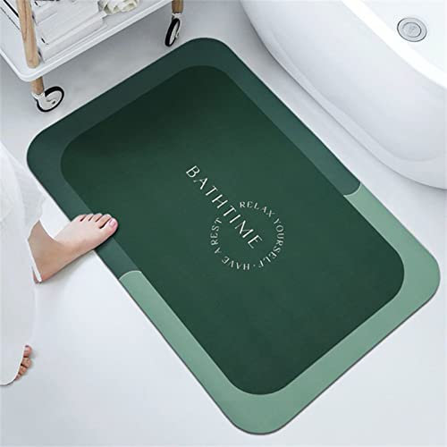 Badematte Rutschfester Badezimmerteppich Absorbierender Badteppich 50x80cm Duschmatte Schnelltrocknende Badematte Home, Badvorleger Rutschfest Waschbar, Bad Teppiche Badezimmermatte Dunkelgrün