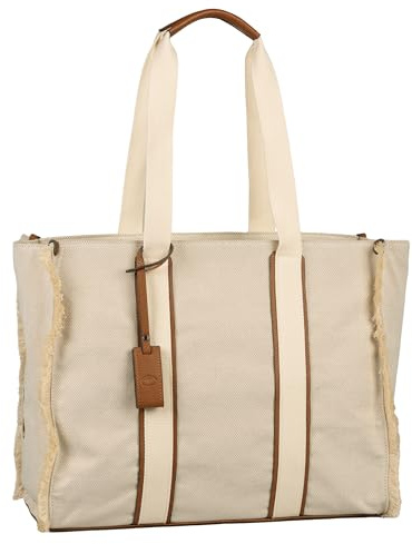 TOM TAILOR Zoya Damen Shopper Umhängetasche Reißverschluss Groß Beige