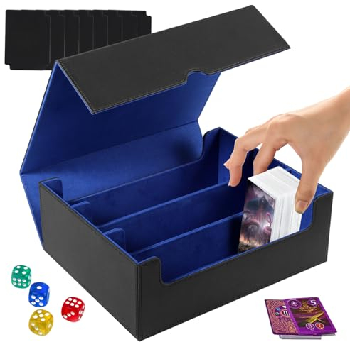 kieyeeno Flip Deck Case, PU Card Deck Box für MTG mit 8 Trennwänden, Magnetic Kartenbox für 1800+ Hüllen Karten, Kartenbox für YuGioh/MTG/TCG/CCG