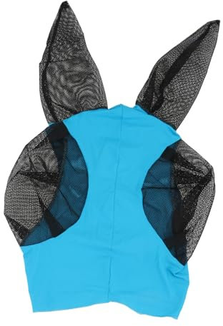 Masque Cheval de Prévention Anti-Mouche, Filet à Tête de Cheval Bleu