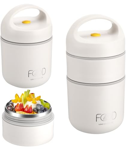 Miiepls Tazza Per Muesli To Go, 680 Ml, A Doppio Strato, A Prova Di Perdite, Per Yogurt, Per Il Pranzo, Con Cucchiaio, Borsa Termica Per Lavoro, Scuola, Picnic