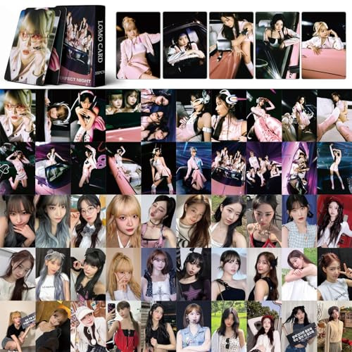 55 x Le Sserafim Photocards The Perfect Night New Album LESSERAFIM Lomo Postcards Gift for Fans