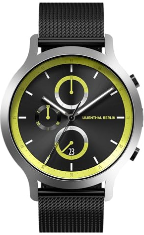 Lilienthal Berlin Chronograph Remix II in anthrazit – Herrenuhr aus Chirurgenstahl mit einem Quarzuhrwerk & saphirgehärtetem Mineralglas – 42,5 mm