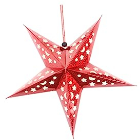 TOPPERFUN 2stücke Papierstern-hängeornament Weihnachtsstern-Dekorationen Weihnachtshänger Weihnachtsdekorationen Für Zuhause Rot Und Blau