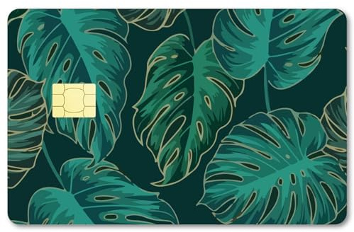 CREATCABIN Monstera-Kartenaufkleber,Blatt-Kreditkartenhülle,Wasserfest,Debit-/Bankkartenaufkleber,Hautschutz,Kreditabdeckung,Kartenaufkleber,Abnehmbar,Keine Blasen,Für Transportkarten,Grün,186x137mm