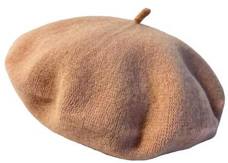 Französische Baskenmütze, klassische Wollmütze, Einheitsgröße, französische Mütze, Faschingsmütze, Vintage-Barett, einfarbig, Unisex-Stil, ideal für Damen und Herren, Aschrosa, One size