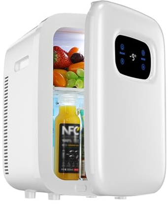 Réfrigérateur Compact, Petit Réfrigérateur pour Soins De La Peau, Mini-réfrigérateur Réglable pour Chambre À Coucher, Boissons, Cosmétiques, Appartement, Salon(Color:White with digital display,Size:20