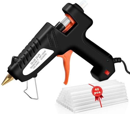 150W Pistola per Colla a Caldo, con 40pcs 11x150 mm Colla Stick,per Arte DIY a Scuola Riscaldamento Rapido per Hobby, Artigianato