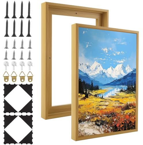 LOYORTY 2 Pack 8x12 Inch Canvas Floating Frames, Floater Frame Kit for Stretched Picture Wall Prints Artwork Canvas Oil Painting