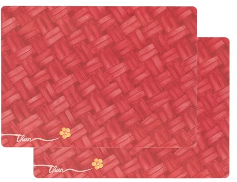 THUN, Set 2 Tovagliette Plastificate da Collezione per la Cucina, Linea AbbracciAMI, Idea Regalo per Natale, 45,6 x 33 cm