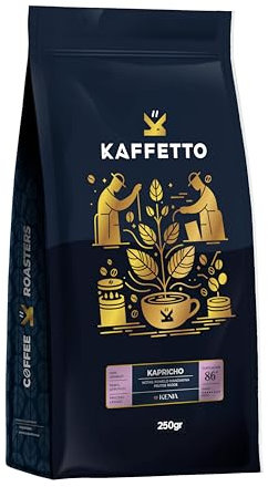 Cafe de ESPECIALIDAD | Café Grano Natural 100% ARABICA, Origen: KENIA | SCA 85 Puntos [Kaffetto, Cafe Especialidad Premium] Tueste Natural, Reciente y Seleccionado.