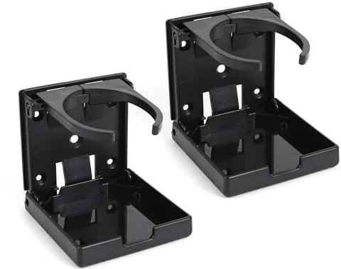 Wogomz 2 Stück verstellbarer, faltbarer Getränkehalter mit Schrauben, platzsparender Wasserflaschenhalter, Becherhalter, passend für die meisten Bechergrößen für LKW, Wohnmobil, Boot, Marine