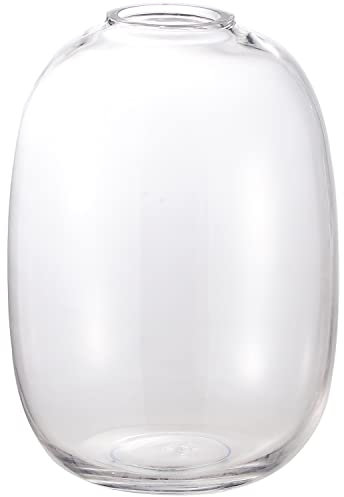 KAYLETIN Grand vase en verre pour fleurs, vase transparent moderne pour bouquet, grands vases à fleurs pour salon, salle à manger, chambre à coucher, étagère, mariage, bureau, table basse, 25 cm