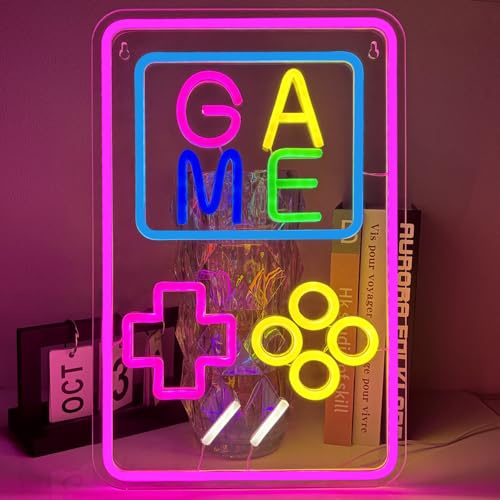 RuCvixkt Game Neon Sign per Game Room Decor, Cool Gamer LED Neon Light per Bedroom Decoration, Gaming Light per Teen Camera da letto, Room Decor, Pub, Regalo