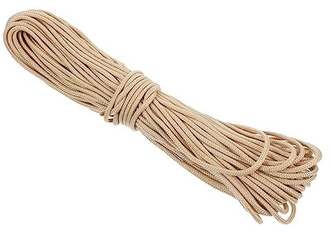 VICASKY Braided Rope Picture Frame Hanging Cord 1 Roll Khaki Nylon 25m x 3mm Photo Hanging String DIY Craft Supplies Decorating Tools for Offices Schools Shops Bedrooms