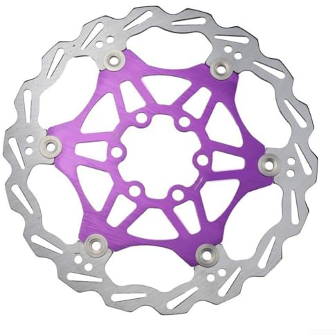 Niceminiwall Disques de frein flottants pour vélo de montagne, 160 mm, 6 boulons, en acier inoxydable avec design rafraîchissant pour VTT (violet 160)
