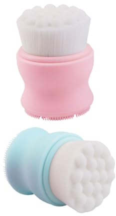 BESTYASH 2stücke Handgehaltene Gesichtsbürste Für Damen Kompakte Gesichtsreinigungsbürste Mit Silikongriff Gesichtsbürste Für Zuhause Make-up Reinigungswerkzeug Für Frauen
