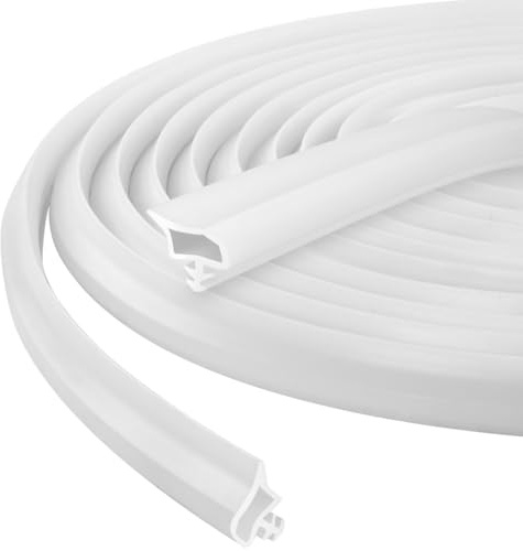 vsshe 20m Türdichtung, Türrahmen Dichtung für Schallschutz, Schalldämmung Türgummi, Zimmertürdichtung Weißer Holzrahmen, Zugluftstopper, für Feuchtigkeitsschutz, Schalldämmung und Stoßschutz