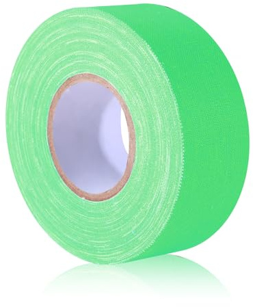 Abeillo Neongrün Gaffer Tape, Fluoreszierendes Klebeband, Grün Reflektoren Aufkleber, UV Aktiv Tape für Bühnenpartys, Spielgitterböden, Weihnachtsdeko, 25mm x 15m