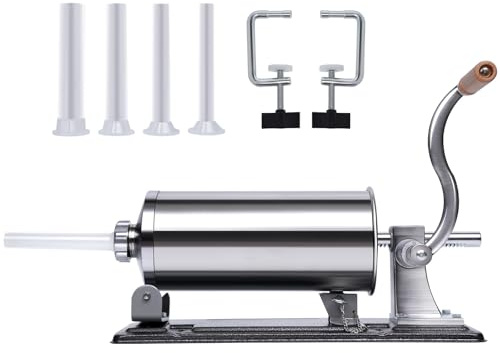 Generico Macchina per Insaccatura Manuale, Macchina per Insaccatura Orizzontale in Acciaio Inox, Macchina per Insaccatura di Salsicce di Grande capacità da 4 kg