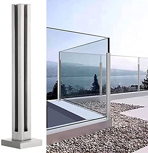 Système de balustrade en verre en acier inoxydable - Support vertical pour terrasses, patios, escaliers et couloirs - Clôture extérieure et design élégant