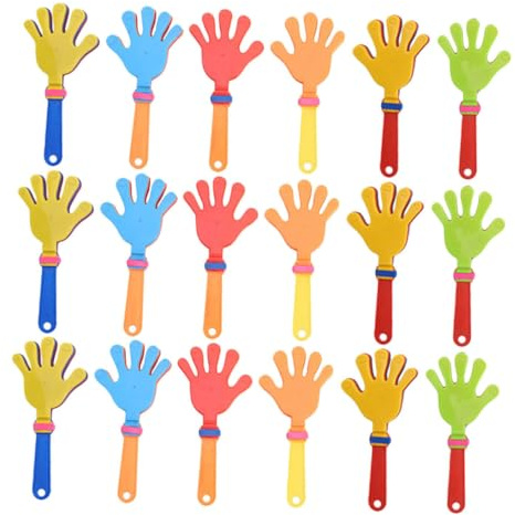 HEALSOPTHY 24 piezas Aplaudidores de Mano de Plástico Coloridos Silbadores de Ruido para Fiestas Eventos Deportivos Celebraciones Recompensas
