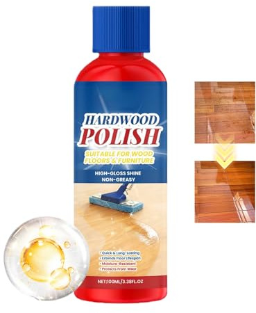 Polish pour sols - Polissage pour bois dur - Réparation anti-rayures imperméable - 100 ml - Nettoyant pour sols stratifiés - Pour chambre à coucher, entrée, salon, appartement, armoire, table, meubles