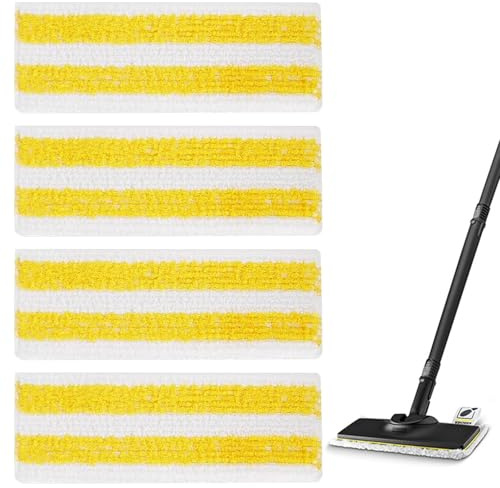 MUFEKUM Steam Cleaner Pads for Karcher EasyFix SC2 to SC5 Steam Cleaner (4) | Washable and Reusable Steam Mop Accessories contain 4 Floor Cloth Pads for Karcher EasyFix SC2 SC3 SC4 SC5 Steam Cleaner