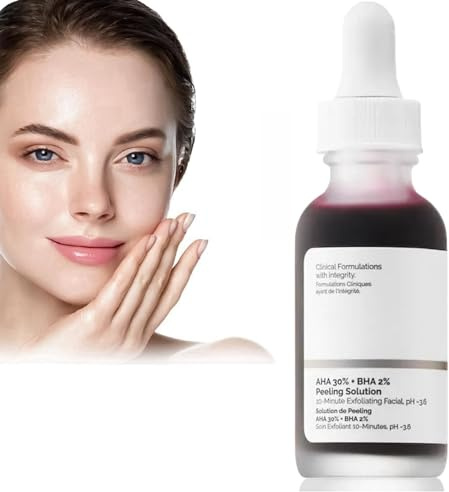 AHA 30% + BHA2% Peeling Solution Exfoliating Facial Serum for Hydrated Serum for Face Peeling Solution Reduces Pore Congestion and Fine Lines Smooth Skin Skincare Tightening Cream