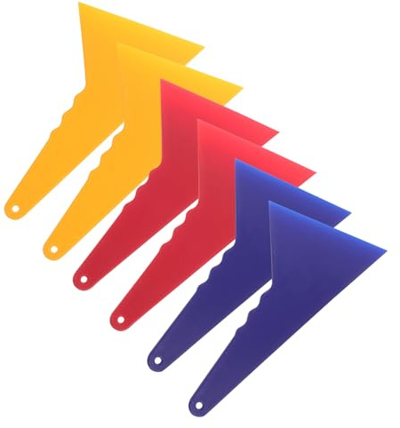 HIAKDOFT Strumento Tergivetro per Vinile Auto 6 Pezzi, Raschietto Triangolare in Pp per Wrapping e Rimozione Decalcomanie, Applicatore per Pellicole Protettive Vetri Auto, Uso