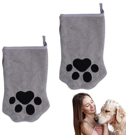 Guanti per Bagno Animali 1 Paio di Pile Corallo Asciugatura Rapida