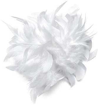 Broche de Plumas para Mujeres 1 Pieza Blanco claro – Elegante Broche de Plumas de Avestruz en Estilo Vintage Boho, Accessorio para Boda, Fiesta y Carnaval | Blanco roto, fijación doble broche, estilo bohemio vintage, adaptable a abrigo, adecuado para bodas, fiestas