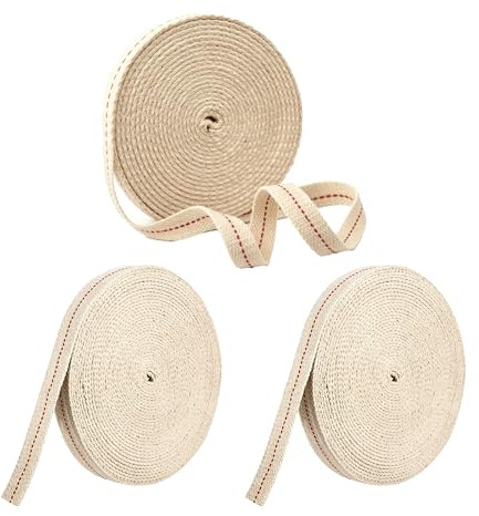 Oil Lamp Wick 2M wick for oil lamps, cotton wick for kerosene lamps, lanterns and garden torches, ideal lamp wick for camping, DIY oil lamp accessories (1Cm-2 M-3Rollen)