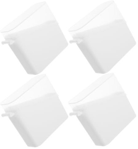 TOMETURE Contenedor de Plástico Blanco para Queso en Lonchas con Tapa Abatible, Conserva Frescura y Organiza 4 Piezas en Cocina o Armarios