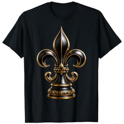 Sculpture héraldique française ornée de Fleurs de lys Noires T-Shirt