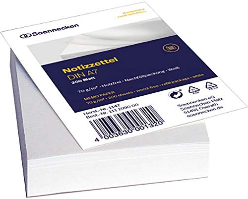 Soennecken Zettelboxeinlage 1147 DIN A7 blanko 200 Bl./Pack.