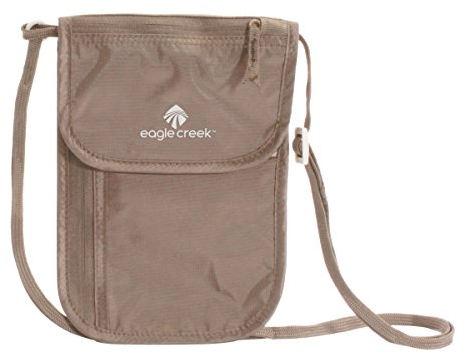 Eagle Creek Flacher Brustbeutel mit vielen Abteilen für Geld, Handy und Pass,Khaki
