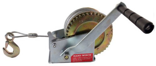 1200Lb Multi Purpose Hand Winch - for Boats, Marine Sails Trailers Vehicles | 65Ft Manual Strong & Durable, with Ratchet Crank Handle Pulling Tool