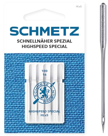 SCHMETZ | Schnellnäher Spezial | 100/16 | 5 Nähmaschinennadeln | HLx5 | nur für bestimmte Haushaltsschnellnäher