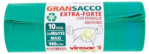 VIROSAC Müllsäcke 80 x 115 grün 10 Stück extra stark, gelb, L