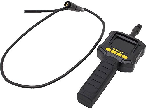 Stanley Inspektionskamera, Endoskop (90 cm Schwanenhals, 8mm Kamerakopf, 180 degree schwenkbares Display, LCD Farbdisplay, beleuchtet mit 4 LEDs, IP67 Klassifizierung, mit Koffer) STHT0-77363, Schwarz