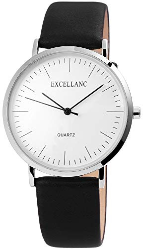 Excellanc Herrenuhr – Analog Armbanduhr Lederimitat Dornschließe Quarz 2910004