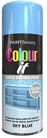 400ml Colour IT Sky Blue Gloss All Purpose DIY Spray Paint Metal Wood Plastic