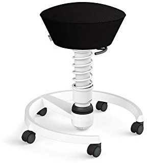 aeris Swopper Air – Ergonomischer Hocker mit extra weicher Polsterung – Bürohocker höhenverstellbar mit Rollen –Sitzhocker für einen gesunden Rücken, Feder Standard