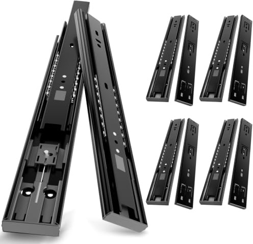 AOLISHENG Schubladenschienen 600 mm, Vollauszug mit Soft-Close und Selbsteinzug für Küchenschubladen, 45 kg Tragfähigkeit, 5 Paar (10 Stück)